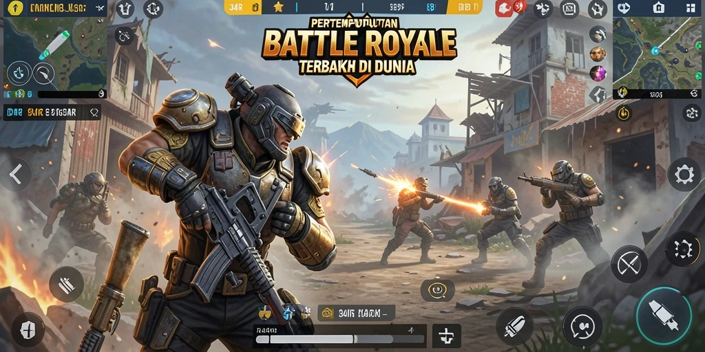 Tangkapan layar dari gameplay seru dalam 34R Battle Royale.