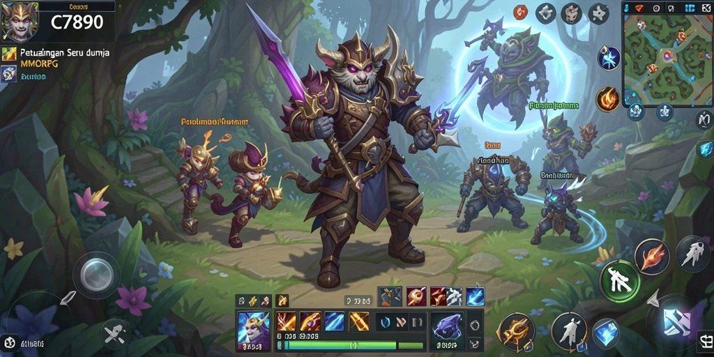 Screenshot C7890 menampilkan aksi epik dalam dunia MMORPG.