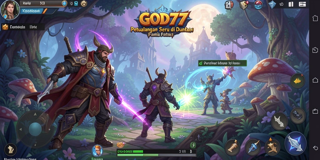 Tampilan gameplay GOD77 yang penuh warna dan menawan.