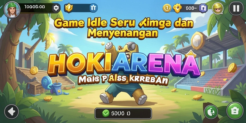 Screenshot gameplay HOKIARENA menampilkan momen menyenangkan dalam pembangunan kerajaan.