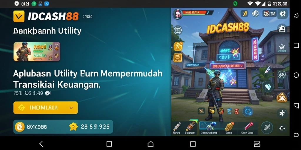 Tampilan utama IDCASH88 dengan fitur Utility yang lengkap.