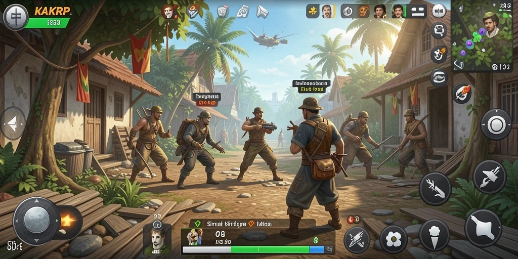 Screenshot gameplay KAKRP yang menunjukkan interaksi karakter.