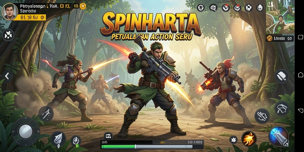 Grafik menakjubkan saat gameplay SPINHARTA di puncak aksi.